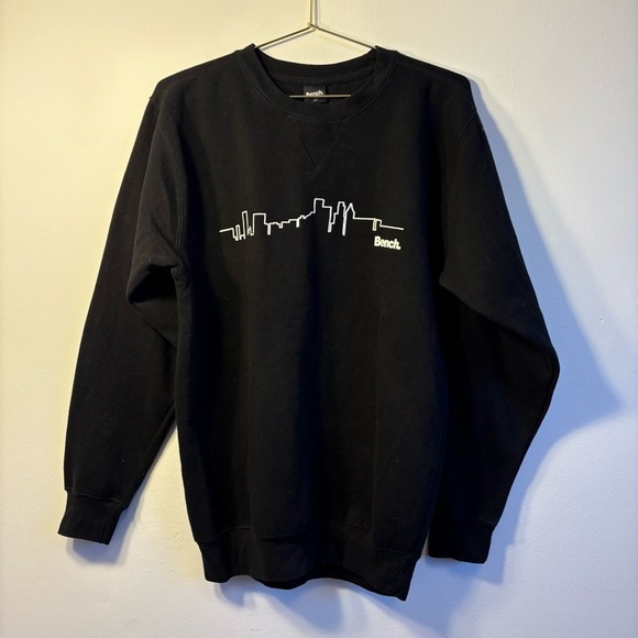 Bench Sweaters - Bench Black Crewneck long sleeve Sweat shirt with cityscape. like new! SzM